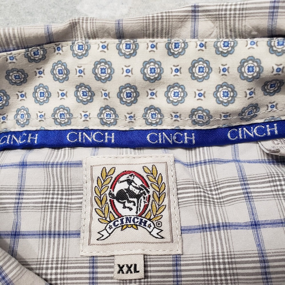 Cinch Shirt Mens 2XL Gray Long Sleeve Button-Up Western Rodeo Cowboy - Picture 3 of 11